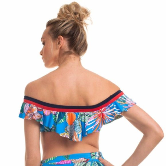 ๐Host Pick๐ Trina Turk Tahiti Tropical Off the Shoulder Top - Picture 2 of 10